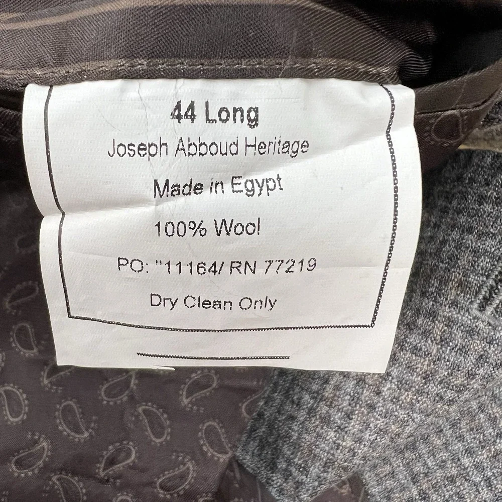 Joseph Abboud Blazer Mens 44L Long Modern Slim Fit Wool Flannel Tan/Gray/Brown
